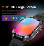 AK80 2.01" Smartwatch with Bluetooth Calling, Heart Rate Monitor, 100+ Sports Modes, Flashlight, IP Rating - Chronus